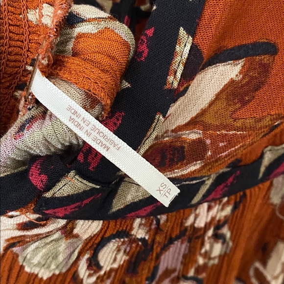 Free People Burnt Orange Black On The Edge Floral Romper - Picture 6 of 7